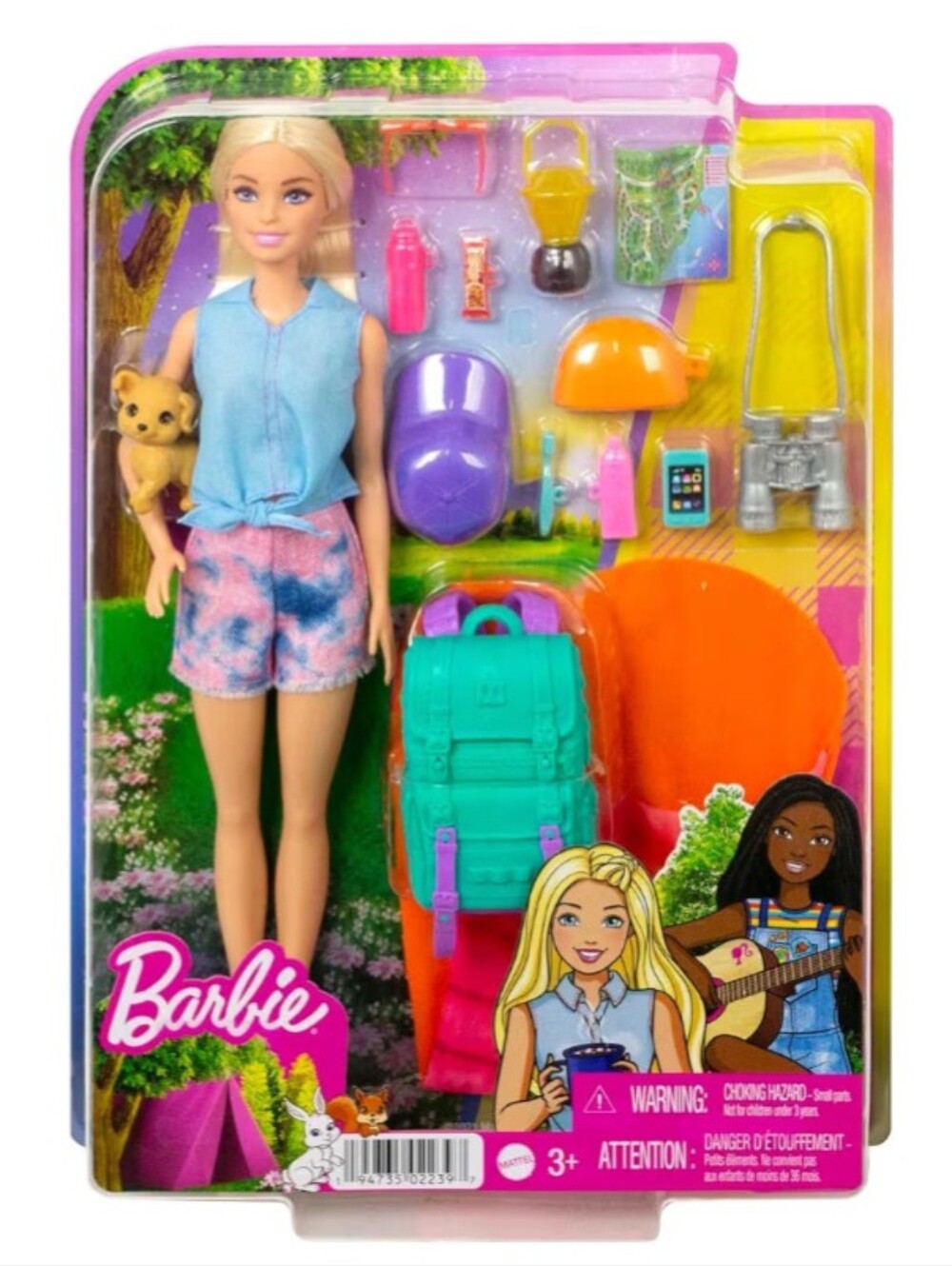 Barbie Camping Adventure Doll Set - Pink & Teal Accessories